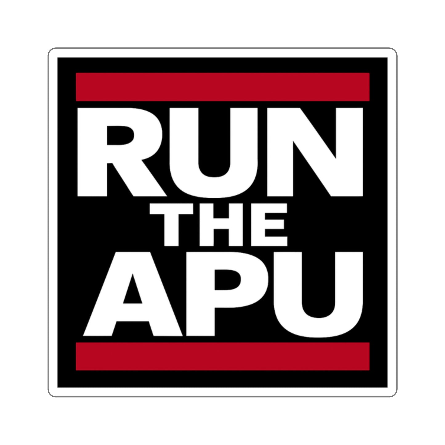 Run the APU Square Stickers, Laptop Decals, Motivational Stickers, Custom Stickers, Sports Decor