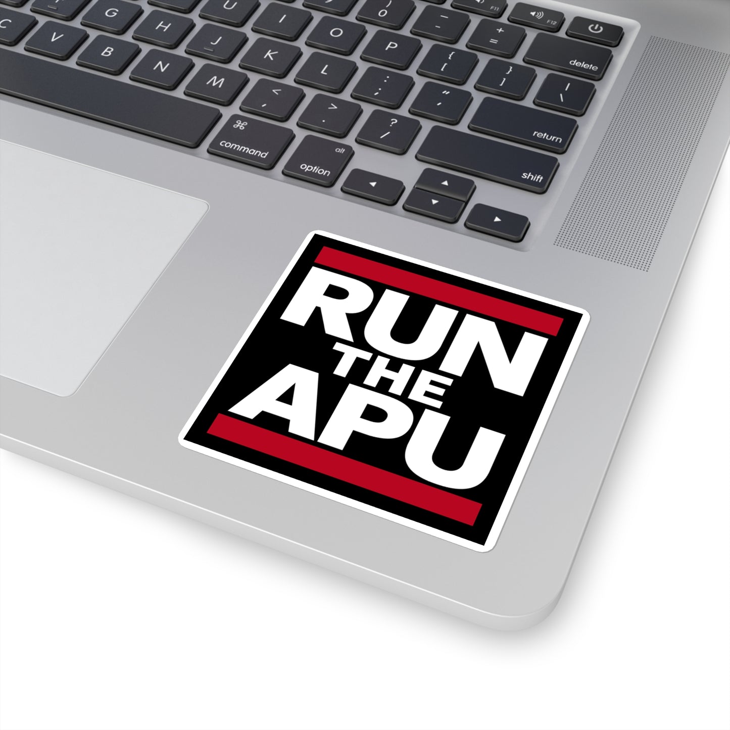 Run the APU Square Stickers, Laptop Decals, Motivational Stickers, Custom Stickers, Sports Decor