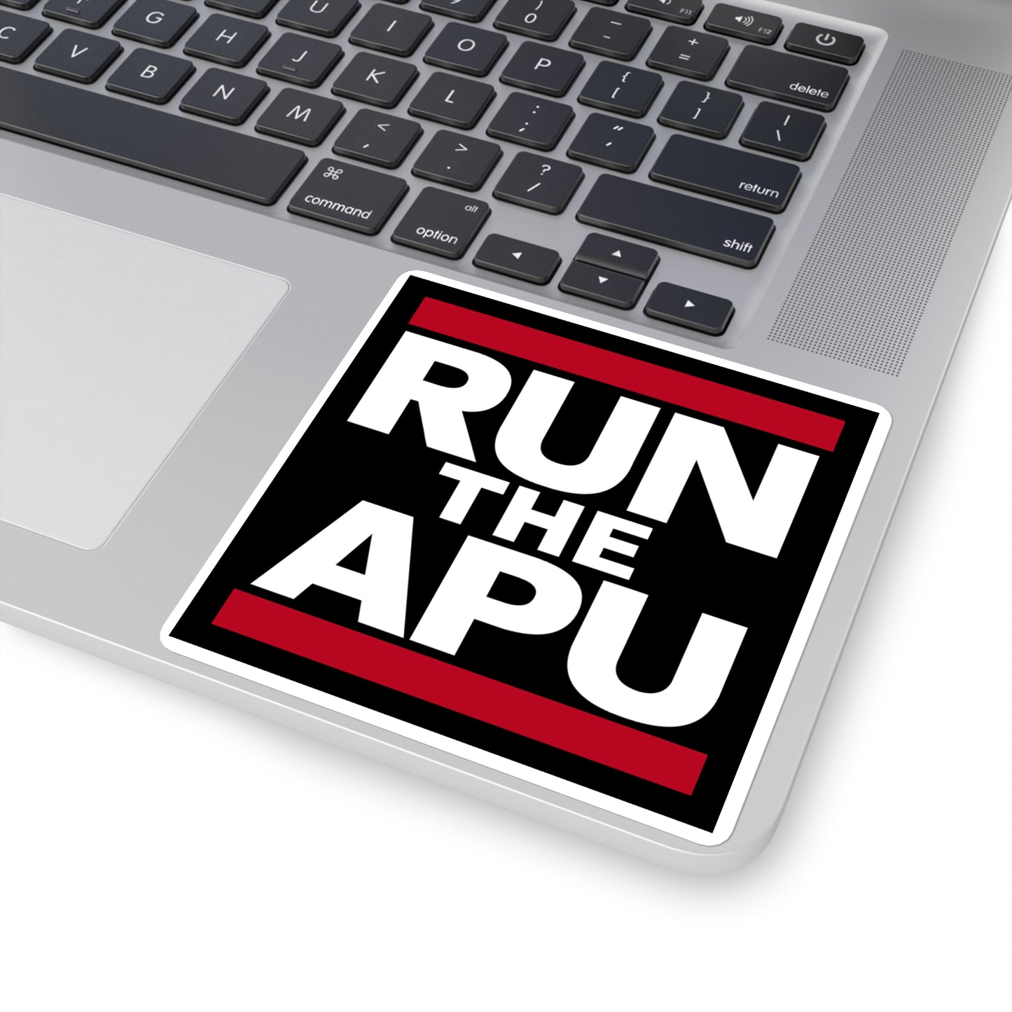 Run the APU Square Stickers, Laptop Decals, Motivational Stickers, Custom Stickers, Sports Decor